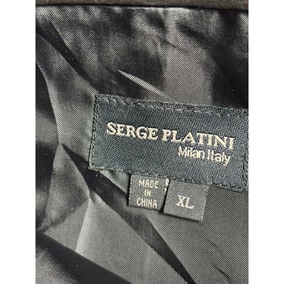 Serge Platini Milan Italy Genuine Leather Pencil Midi Skirt Womens XL Black - Picture 3 of 8